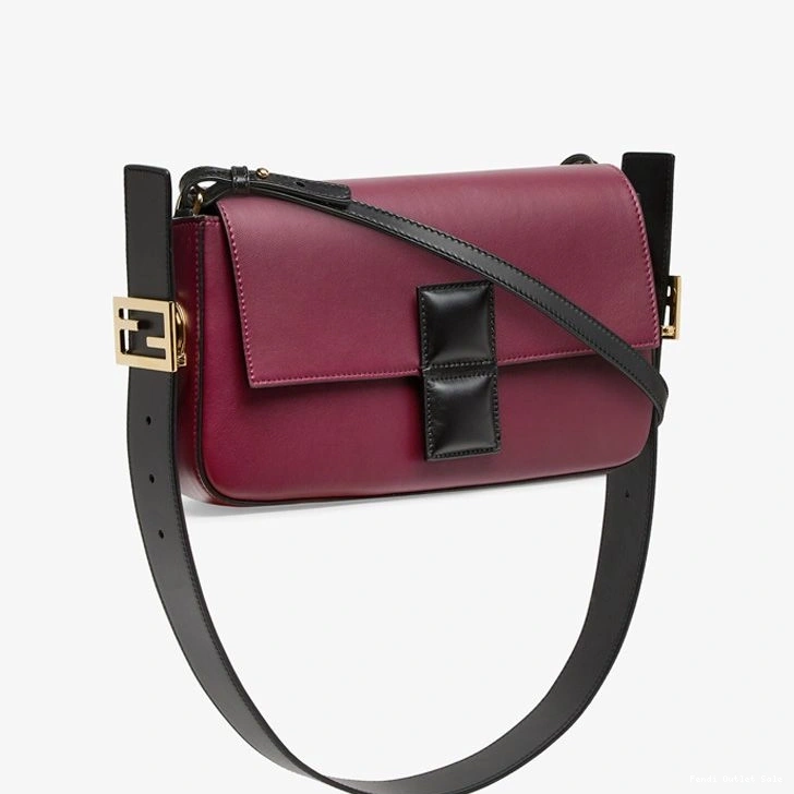Affordable Bag Baguette Medium Leather Nappa Burgundy Fendi In Twist 0804